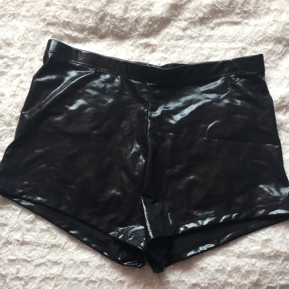 Little black leather shorts